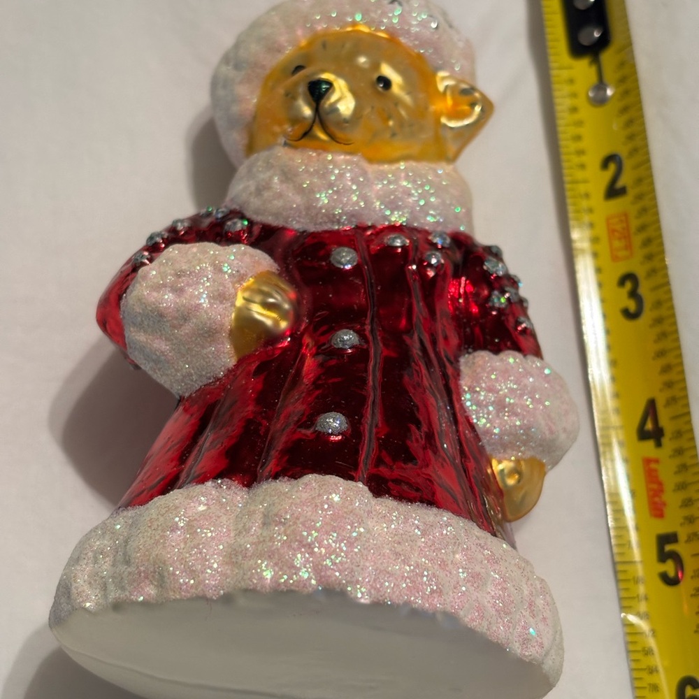 Christopher Radko Red and White Bear Ornament